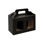 2 Window Jar Carrier Box - Matte Black - Medium