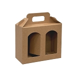 2 Window Jar Carrier Box - Kraft - Tall 